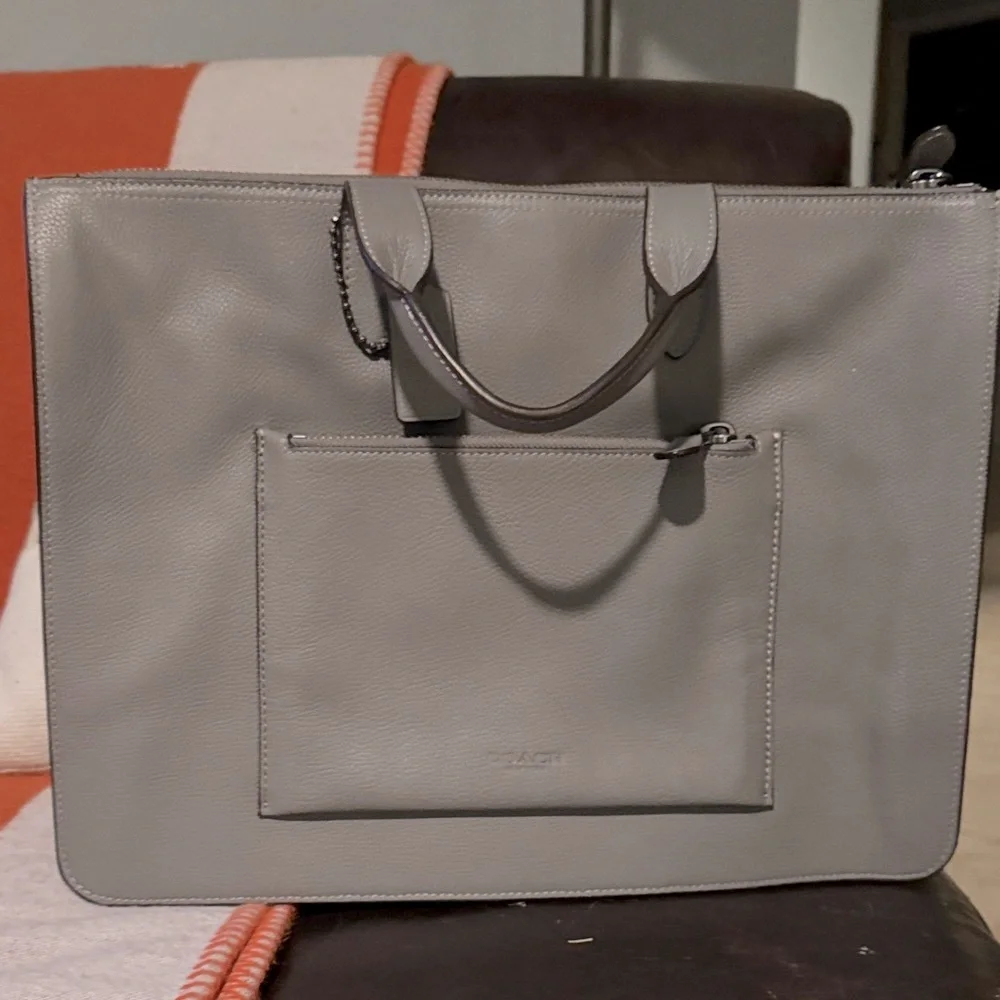 Coach Taupe Leather Men's Briefcase